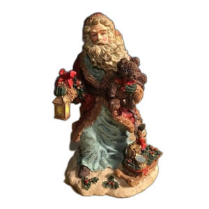 Vintage JC Penney Christmas Santa Claus Figurine Polyresin 5" Toys Sled